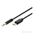 Cable USB type-C to stereo 3.5 mm AUX cable 1.5 m black