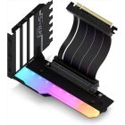 GPU VERTICAL BRACKET KIT EZDIY-FAB SHIELD ARGB PCIe 16x Gen4 w/RISER CABLE 115mm, 90° Black