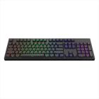 KEYBOARD MECHANICAL DARK PROJECT KD104A SIDE-PRINT BLACK FULL SIZE HS RGB Gateron Optical Red 2.0 switches, +4 switch ANSI layout