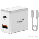 Genius Adapter 20W+Cable, 2-port, USB-C/A,PD-20ACP