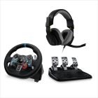 BUNDLE GAME WHEEL LOGITECH G29 DRIVING FORCE w/ pedals, with GAMING HEADSET ASTRO A10 for PS3, PS4, PS5, PC, 991-000486