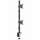 MONITOR STAND GEMBIRD, 2 MONITOR, 17"-32", VESA 100/75mm, Vertical, Tilt, Swivel, Rotation, 2x9kg, MA-D2-02