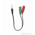 Cable Stereo Plug 3,5mm 4pin to Double Stereo Sockets 3,5mm Lanberg 20cm