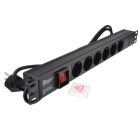 Power Box European type 6 ways power strip 2m ( Black )