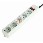 Power Box European type 6 ways power strip 2m ( White )