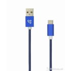 Cable USB 2.0 AM to Type-C 1.5m SBOX Braided Fruity Blue