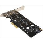 CONVERTOR PCI-E (4x) TO 2 x M.2 (SATA + NVME) ,  TXB044, LP