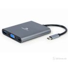 Gembird Multiport Adapter COMBO6 USB Type-C to USB 3.1/HDMI 4K/VGA/SD/PD 60W/Audio Aluminium