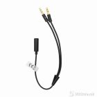 Cable Stereo Socket 3,5mm 4pin to Double Stereo Plug 3,5mm 0.2m audio Sbox Black Metal Connectors