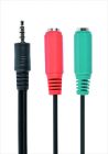 CABLES AUDIO 2x 3,5MM Female to 1x 3,5MM Male. 0,2M