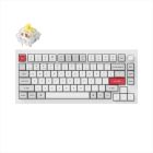 KEYBOARD MECHANICAL KEYCHRON Q1 PRO ALUMINIUM HS RGB LED 75% Keychron K Pro Banana switch,White Grey,w/knob, Q1P-P4