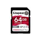 Secure Digital Kingston 64GB SDXC Canvas React Plus CL10 UHS-II U3 V90 300MB Read