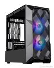 CoolerMaster TD300 Mesh, Black Micro-ATX Tower with Polygonal Mesh Front ana Removable Top Panel, ARGB/PWM