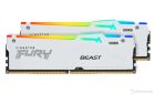 Kingston 64GB 6000MHz DDR5 CL40 DIMM (Kit of 2), FURY Beast White Heat Spreader RGB, KF560C40BWAK2-64