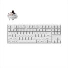 KEYBOARD MECHANICAL KEYCHRON K8 PRO QMK/VIA HS RGB LED TKL Keychron K Pro Brown switch Multi-Device (Wired+Bluetooth), White, K8P-P3