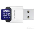 Secure Digital Micro Samsung 256GB SDXC PRO Plus w/card reader cl10 180R/130W UHS-I U3 V30 A2