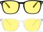 Two Circles Business Brown and Yellow Leopard Color - Blue Light and UV Protective Glasses, with included protection case, C3