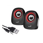 Genius SP-Q160 speakers, RED, 3W, USB power