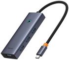 USB Hub Baseus UltraJoy Series 6-in-1 Type-C Multiport USB3.0x3/USB-Cx1/HDMI/PD/GLAN/ Space Gray