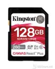 Kingston 128GB Canvas React Plus SDXC UHS-II 280R/100W U3 V60 for Full HD/4K, SDR2V6/128GB