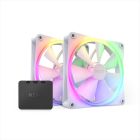 COOLERS CASE FAN 2x140mm NZXT F140 TWIN PACK RGB WHITE PWM w/controller, RF-R14DF-W1