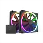 COOLERS CASE FAN 2x140mm NZXT F140 TWIN PACK RGB BLACK PWM w/controller, RF-R14DF-B1