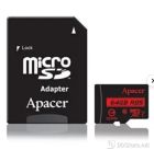 Apacer UHS-I U1 MicroSDXC 64GB class 10 + Adapter AP64GMCSX10U5-R