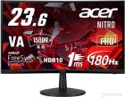 MONITOR ACER ED240QS3BMIIPX 23.6"' LED VA FHD, 180Hz, Curved, 1ms (VRB), AMD FreeSync, Flicker-less,3000:1, 250nits, HDMIx2, DP, Speakers 2x2W, Black