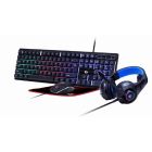 Gembird Keyboard & Mouse & Mousepad & Headphones 4-in-1 backlight gaming kit "Ghost", US layout, PN:GGS-UMGL4-02