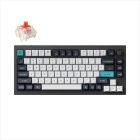 KEYBOARD MECHANICAL KEYCHRON Q1 MAX ALUMINIUM HS RGB LED 75% Gateron Jupiter RED switch,Multi-Device (Wired,2.4Ghz,BT),Carbon Black,w/knob, Q1M-M1