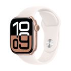 Apple Watch S10 GPS 42mm Rose Gold Alu Case with Light Blush Sport Band - M/L, Retina LTPO OLED, 2000 nits (peak), 374 by 446 pixels (~