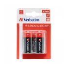 VERBATIM C BATTERY ALKALINE 2 PACK, LR14 1.5V