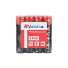 VERBATIM AAA BATTERY ALKALINE 4 PACK SHRINK, 1.5V