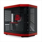 CASE HYTE E-ATX Mid-Tower Y70, x2 Tempered glass, w/riser 4.0 cable, USB 3.2 Type C, Black/Red, CS-HYTE-Y70-BR