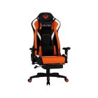 Meetion CHR22 GAMING chair Black&Orange, Leather, Adjustable handrail, Scalable Footrest , Seat height: 47cm  width: 57cm, Depth of the