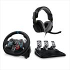 BUNDLE GAME WHEEL LOGITECH G29 DRIVING FORCE w/ pedals, with GAMING HEADSET ASTRO A10 for PS3, PS4, PC, 991-000486