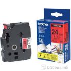 TZe-451 Brother P-touch Label Tape 1" (24mm) Black on Red, TZ-451
