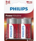 Batteries Philips D 2pack Alkaline