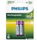 Batteries Philips Rechargable AAA 2pack 800 mAh