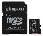 KINGSTON MICRO-SD 64GB CANVAS PLUS C10 UHS-I V10 100mb/s read w/adapter , SDCS2/64GB