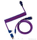 KEYCHRON COILED AVIATOR PREMIUM ANGLED CABLE  PURPLE (Type-C to Type-C) w/adapter type-A to Type-C