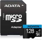 ADATA 128GB microSDHC Class 10 with adapter UHS-I, Seq Read rate up to 100 (MB/s), AUSDX128GUICL10A1-RA1