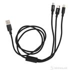 USB Cable 3in1 Micro USB, Type-C & Lightning 1m MOYE Black