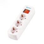 Power Box PU-2 European type 3 ways power strip 3m ( White ), with 2xUSB(2100mA), with child protection, PC material, 100% copper, H05V
