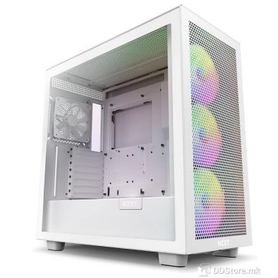 CASE NZXT ATX Mid-Tower H7 FLOW RGB w/WINDOW+Front & top MESH,3xF140 A-RGB Core Fans,1xF120QAirflow fan,USB-C 3.2,2xUSB-A 3.2, Matte White CM-H71FW-R1