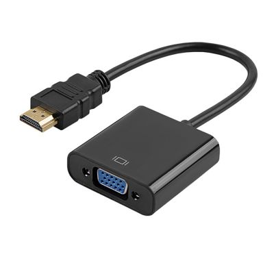 Power Box 1080P 60Hz HDMI  to VGA adapter cable, black, 15cm cable