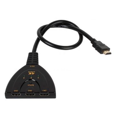 Power Box 4K 30hz HDMI switch 3x1 3 input 1 output, black