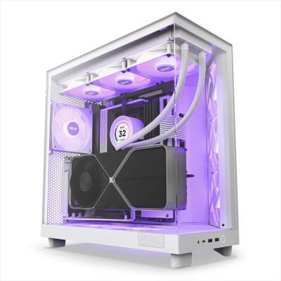 CASE NZXT ATX Mid-Tower H6 FLOW RGB w/WINDOW + side & top MESH 3xF120 RGB Core 120mm fans,1xUSB 3.2 typeC,2x USB 3.2 typeA, Matte White CC-H61FW-R1