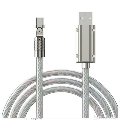 Cable USB-A  to Type-C 1m MeanIT LED Blue