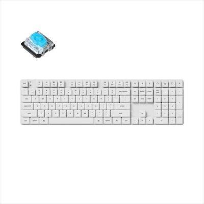 KEYBOARD MECHANICAL KEYCHRON K5 PRO QMK/VIA LP WHITE LED FULL SIZE Gateron Blue switch Multi-Device (Wired+Bluetooth), White, K5P-O2